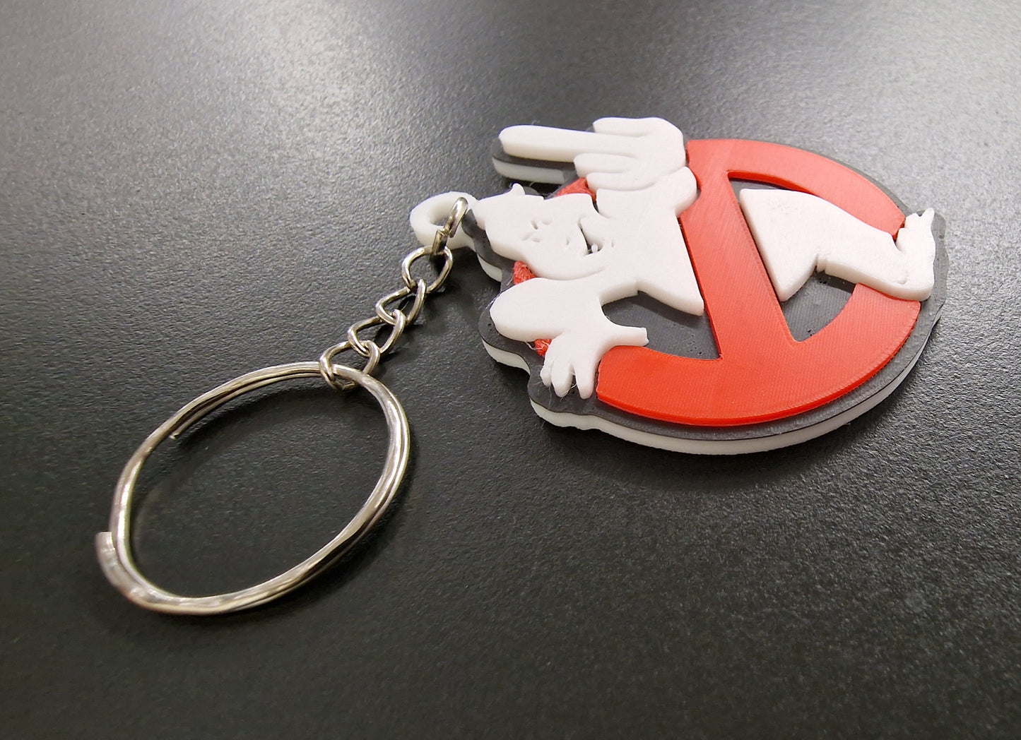 Naughty Rude Up Yours Ghostbuster Logo Icon Keychain Flipping the Bird High Quality