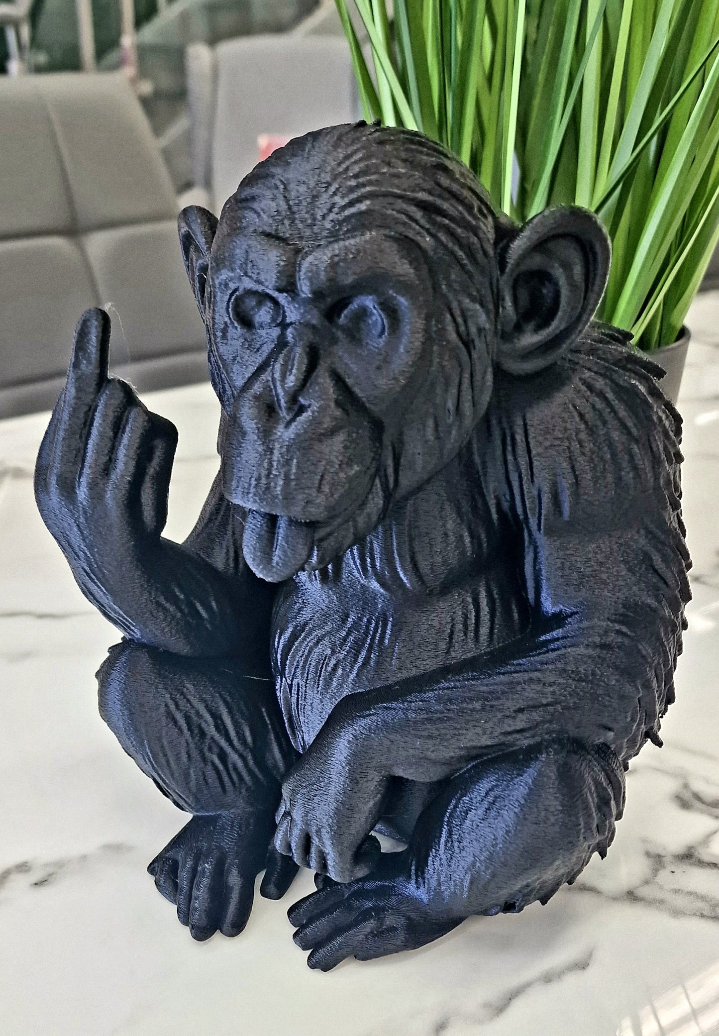 3D Printed Cheeky Naughty Monkey Statue – up yours monkey