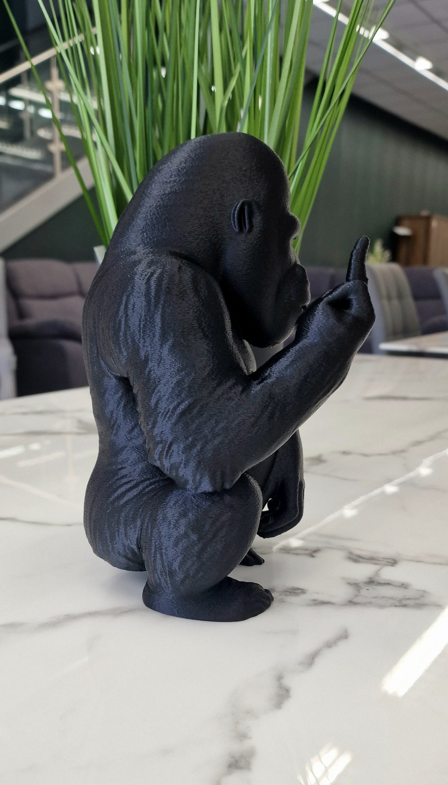 3D Printed Cheeky Naughty Gorilla Statue – Up Yours Gorilla