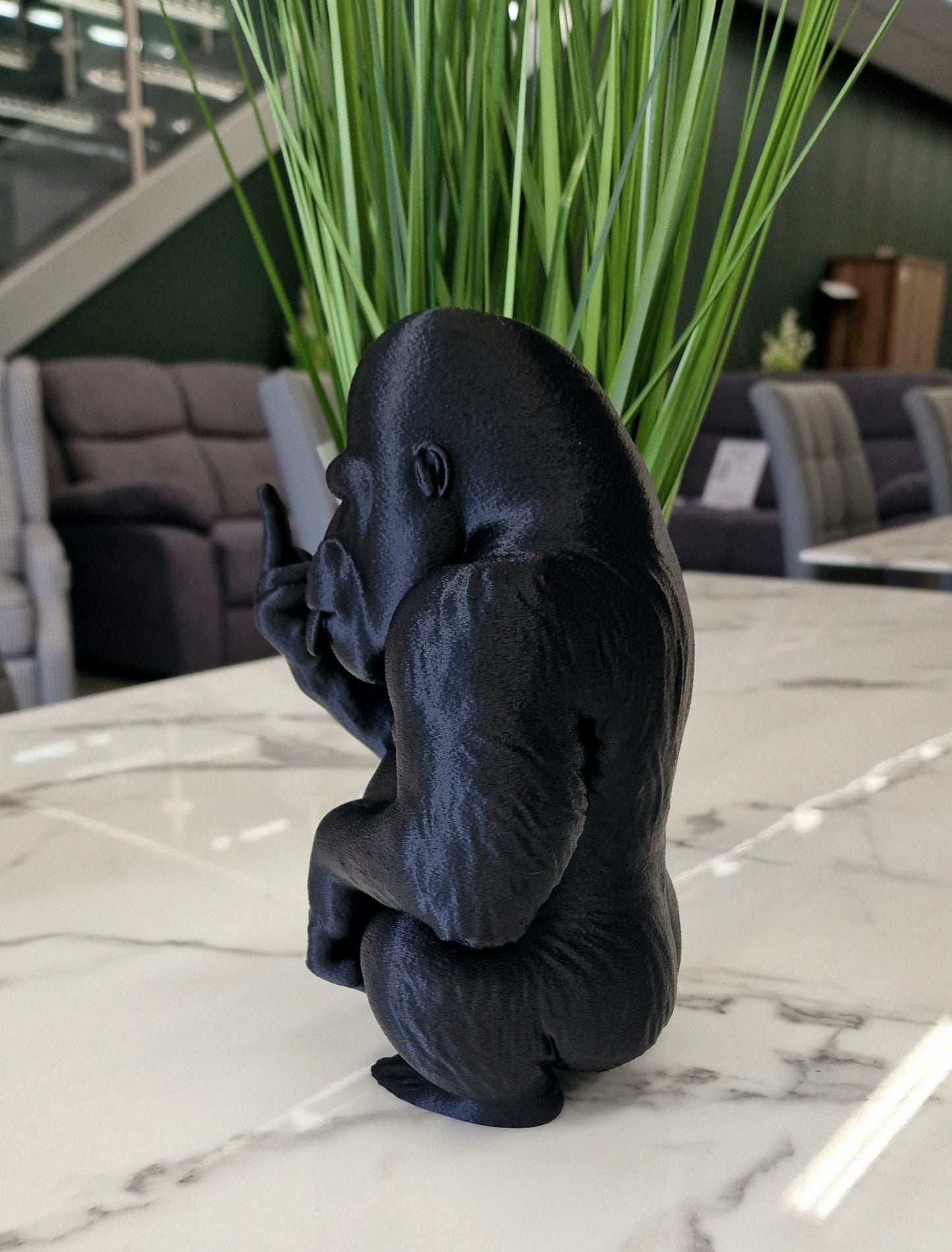 3D Printed Cheeky Naughty Gorilla Statue – Up Yours Gorilla
