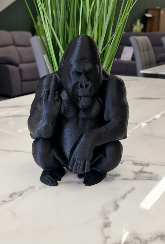 3D Printed Cheeky Naughty Gorilla Statue – Up Yours Gorilla
