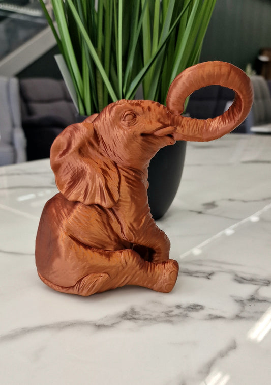3D Printed Elephant Figurine – Majestic Decorative Sculpture Ornament
