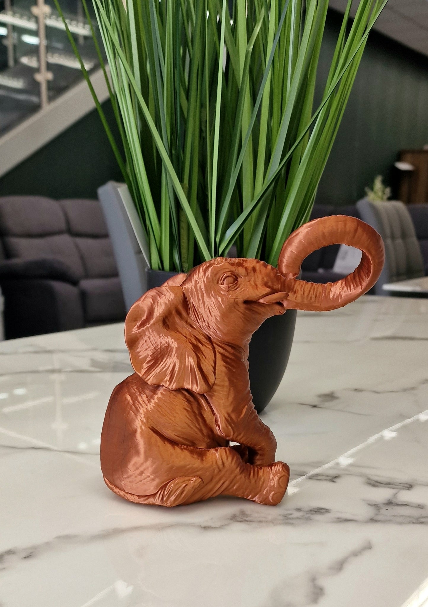 3D Printed Elephant Figurine – Majestic Decorative Sculpture Ornament