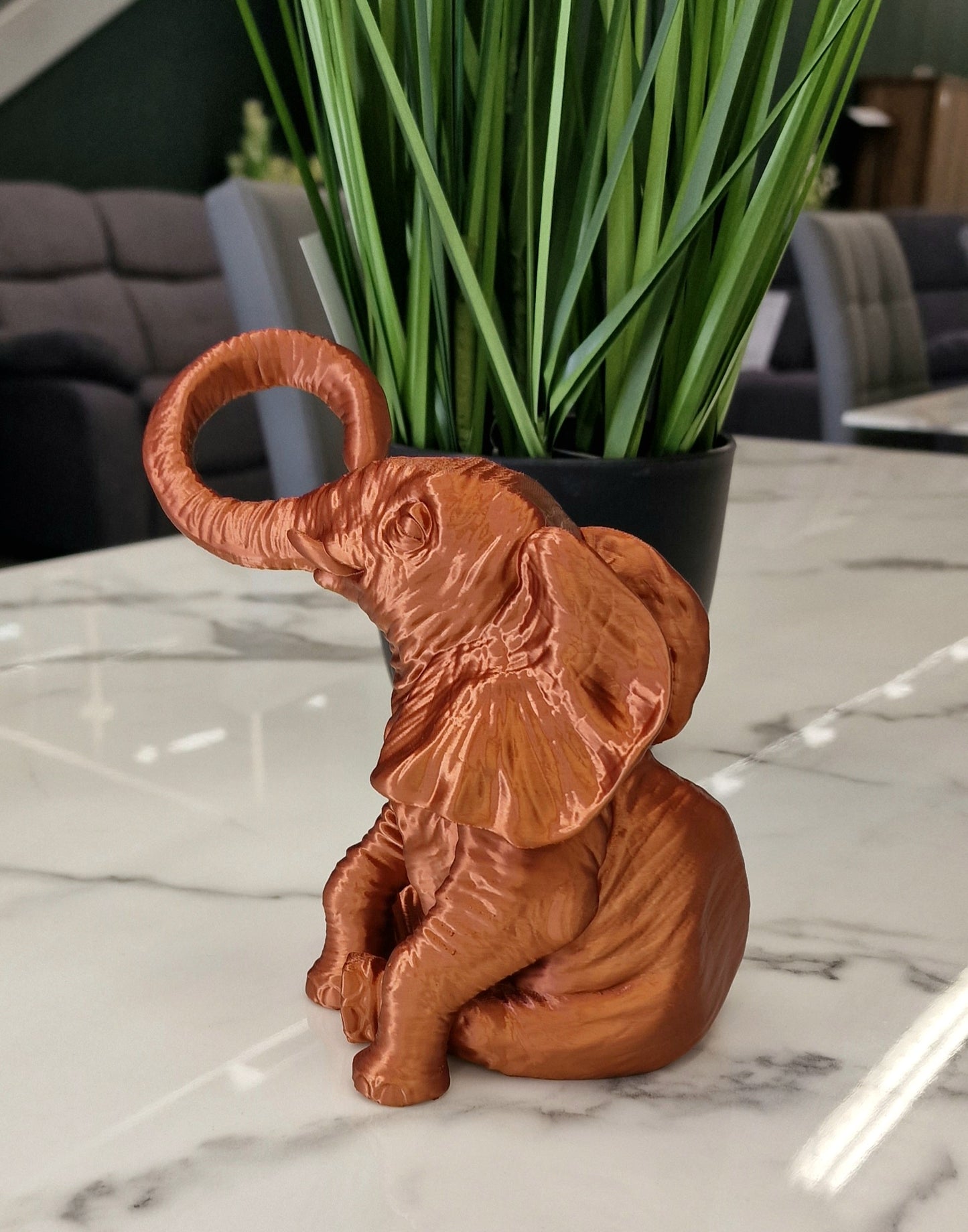 3D Printed Elephant Figurine – Majestic Decorative Sculpture Ornament
