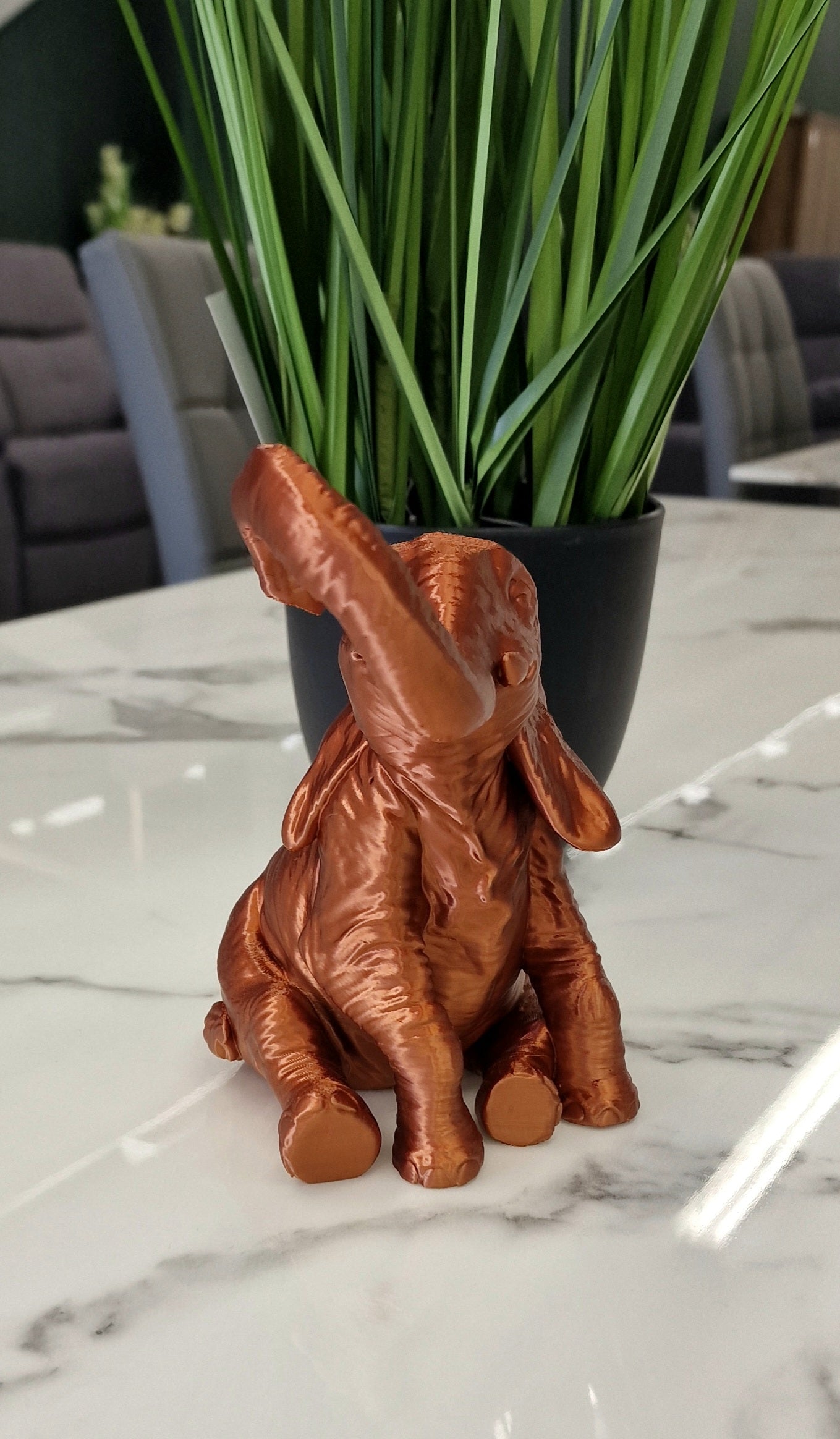 3D Printed Elephant Figurine – Majestic Decorative Sculpture Ornament
