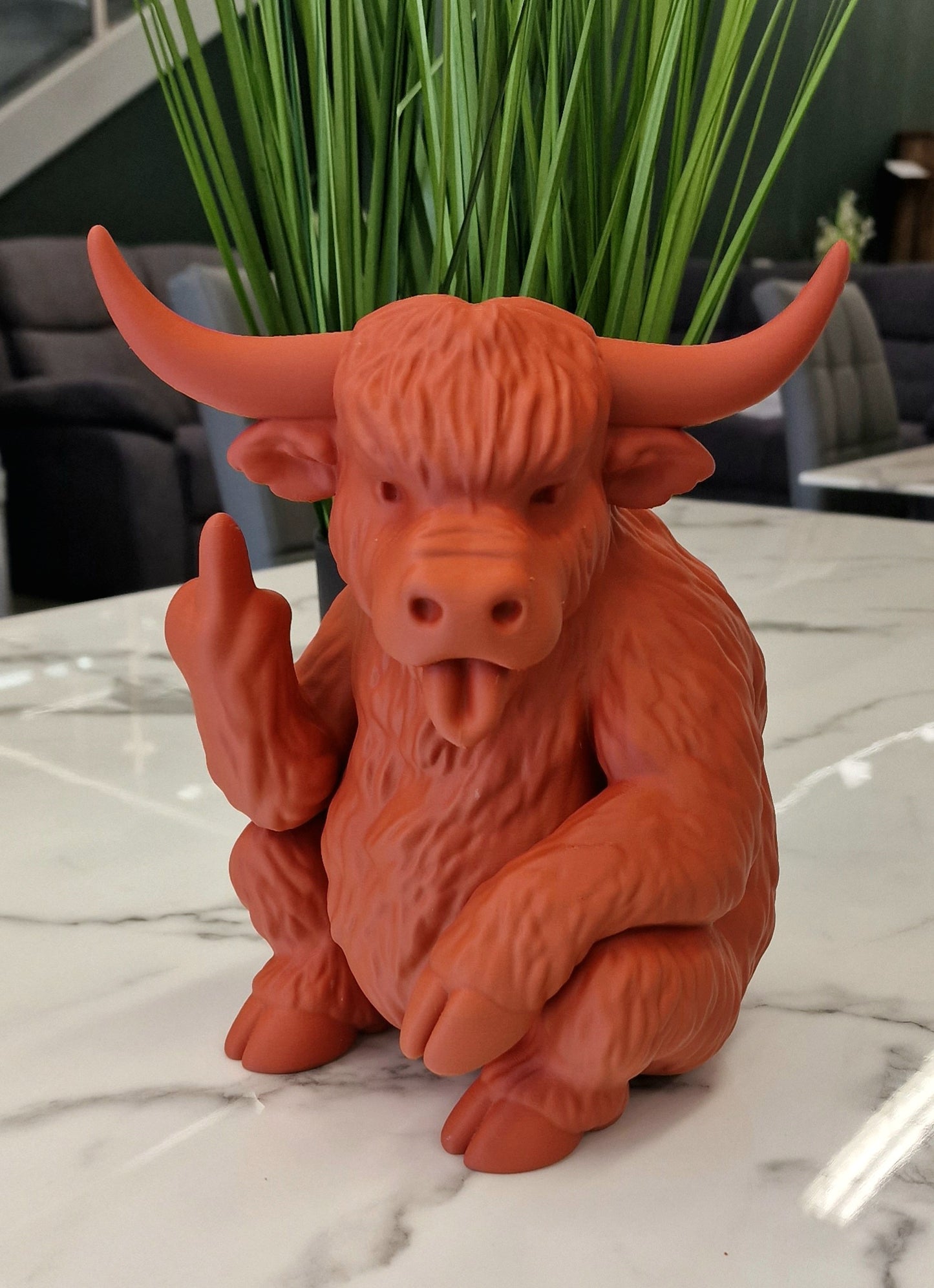Cheeky 3D Printed Naughty Highland Cow Ornament - Home Decor Up Yours Highland Cow Model 2