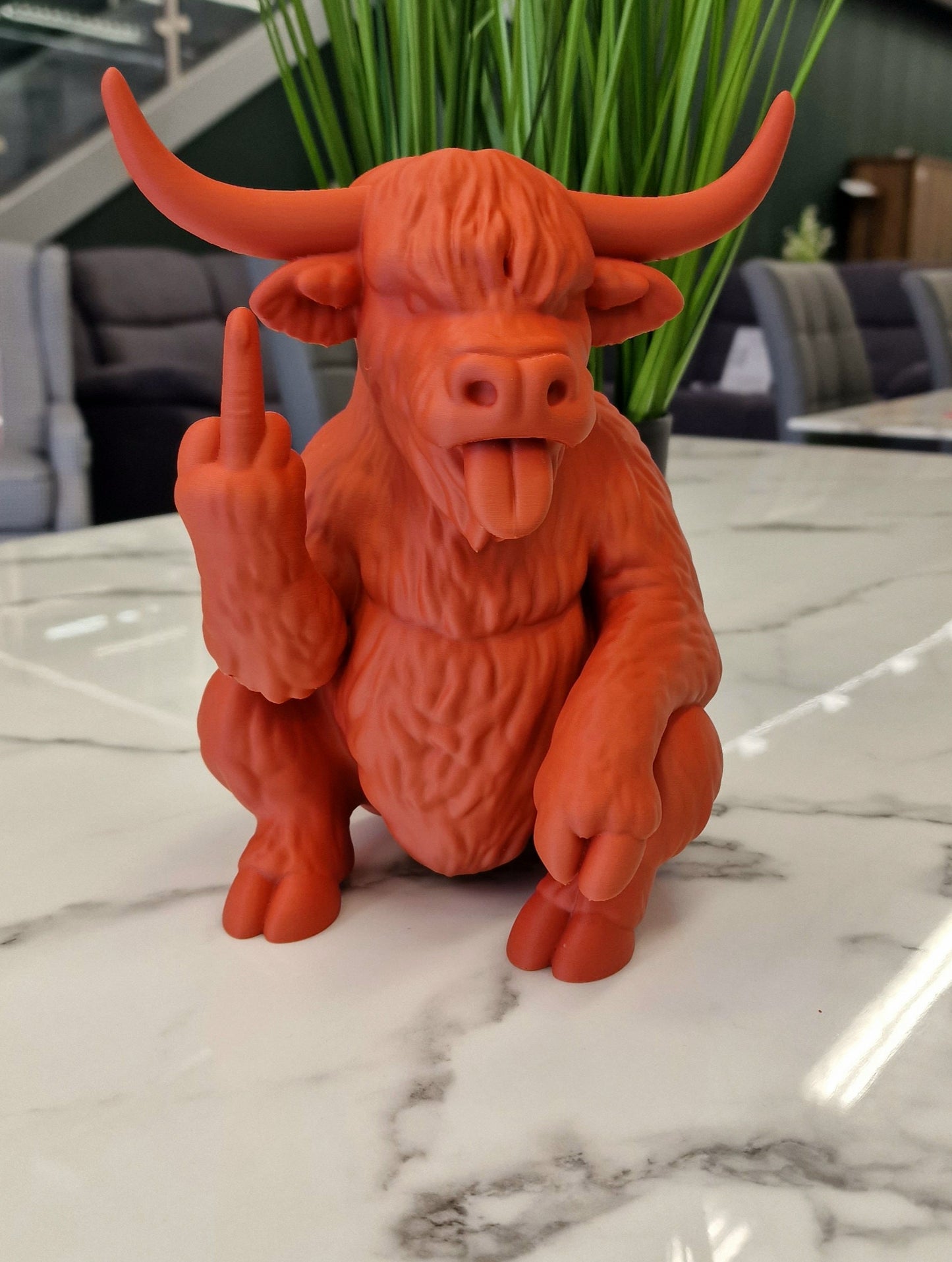 Cheeky 3D Printed Naughty Highland Cow Ornament - Home Decor Up Yours Highland Cow