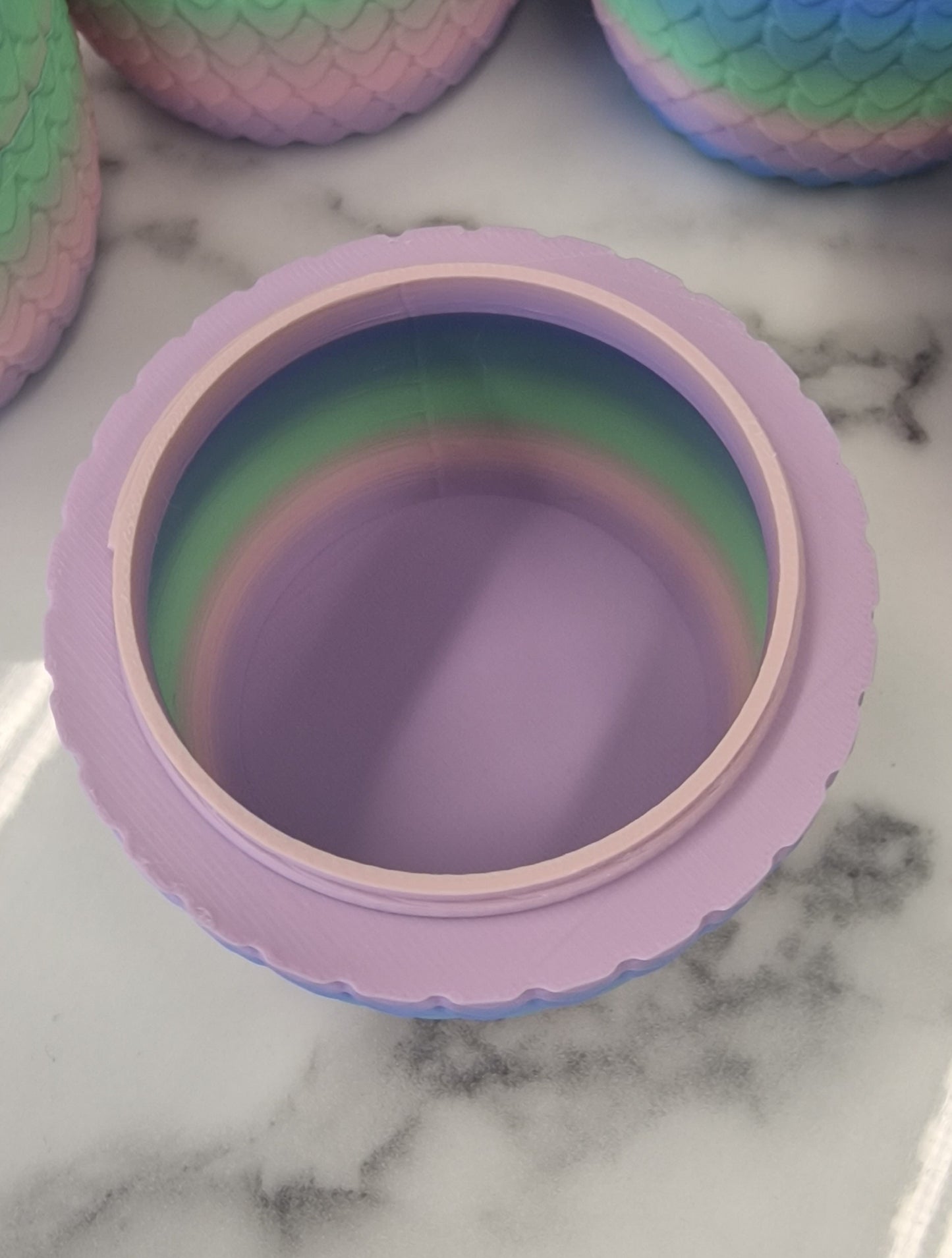 Rainbow Pastel Snake with Scaled Egg Pot – 3D Printed Fidget Toy