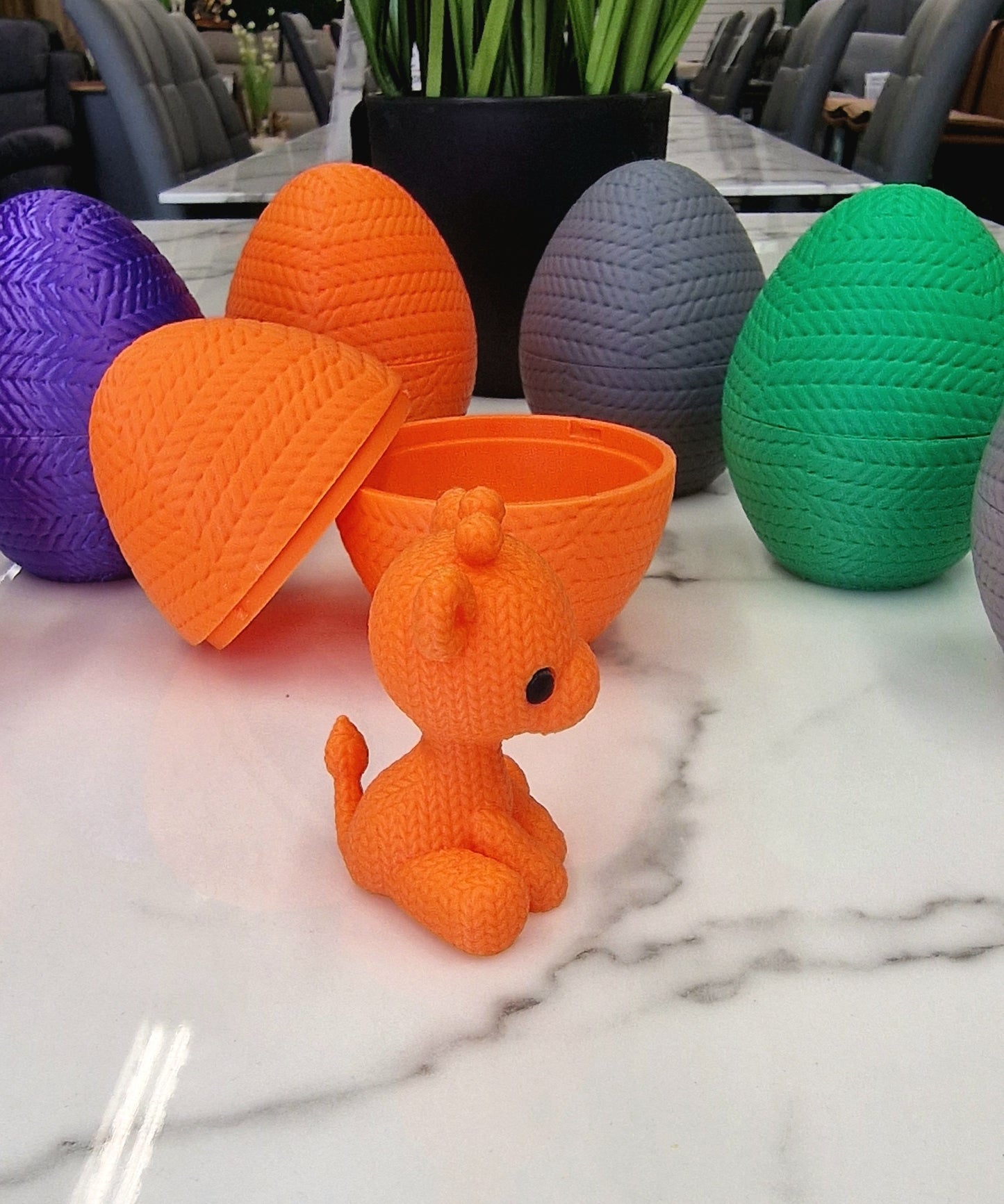 3D Printed Giraffe Knitamal – Knitted-Style PLA Giraffe Figurine
