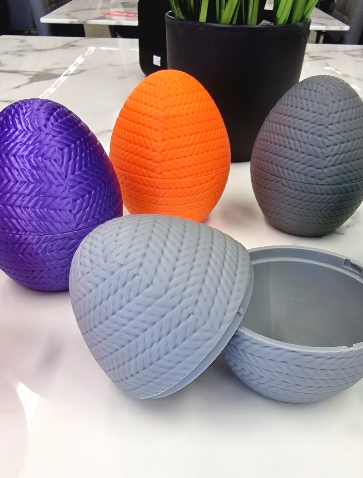 3D Printed Hippo Knitamal – Knitted-Style PLA Hippo Figurine