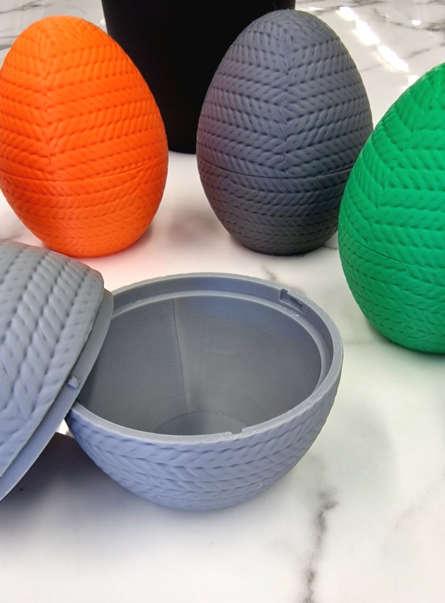 3D Printed Hippo Knitamal – Knitted-Style PLA Hippo Figurine