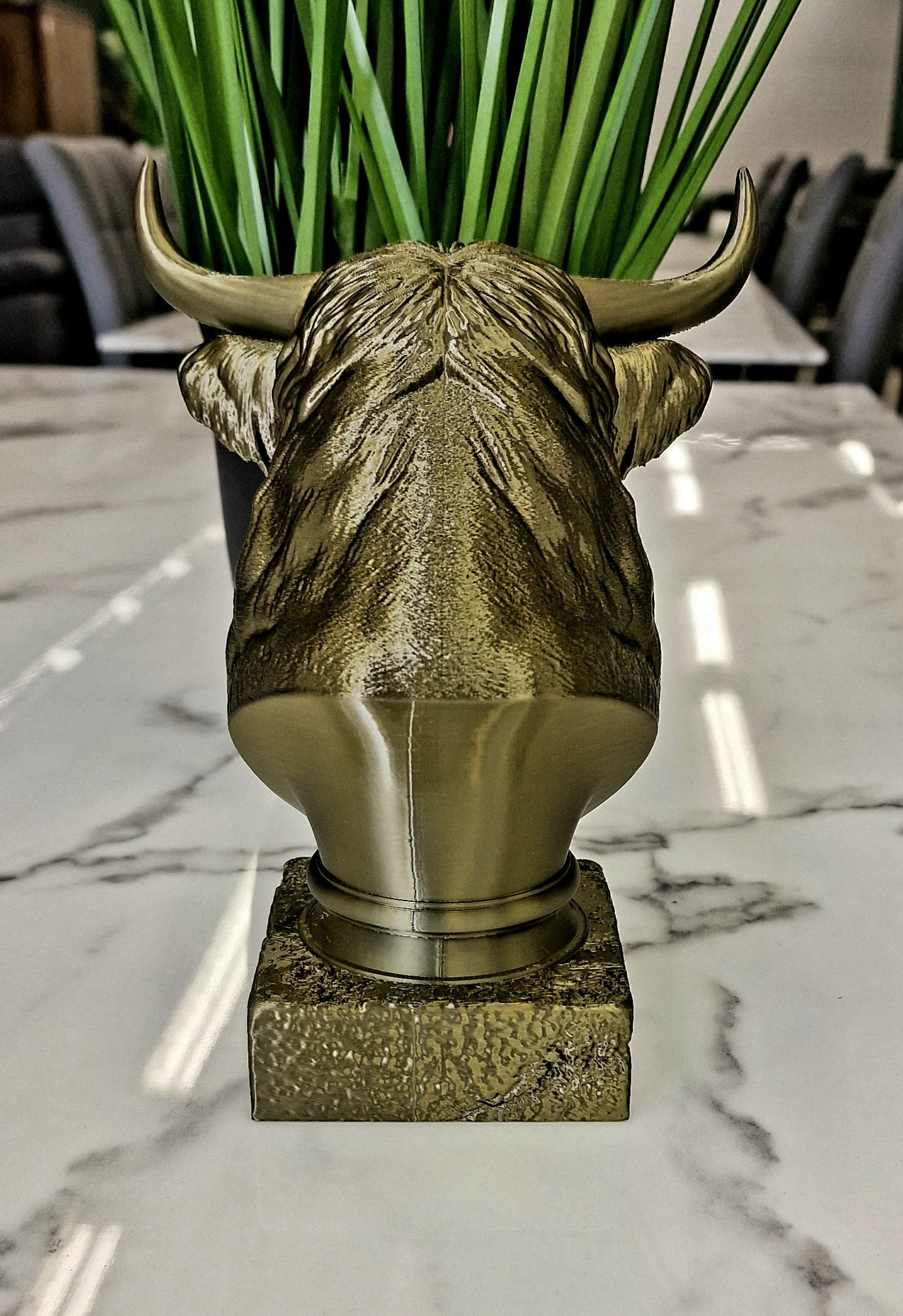 3D Printed Highland Cow Bust – Scottish Highland Cattle Shelf Décor