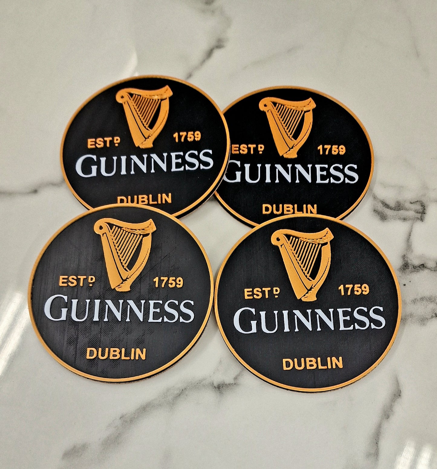 3D Printed Guinness Coasters and Holder – Stylish Beer Mats and Storage for Home Bars & Guinness Fans