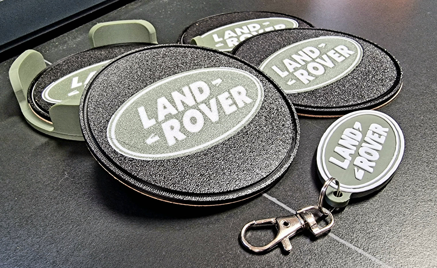 Land Rover Coaster & Keyring Gift Set – 3D Printed Car Accessories