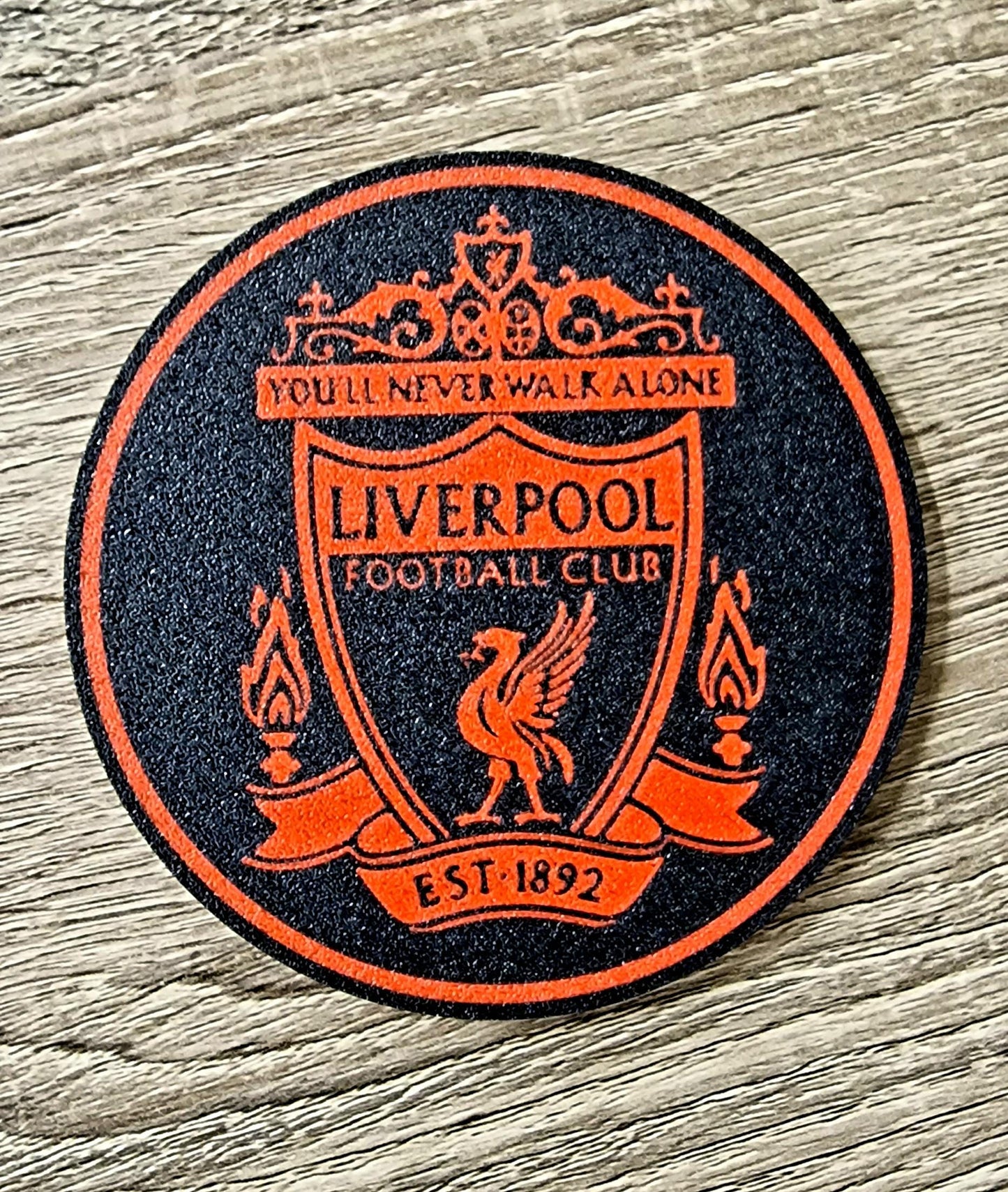 Set of 4 Liverpool Black & Red Cork-Backed Coasters | Football Fan Gift | Handmade UK Décor