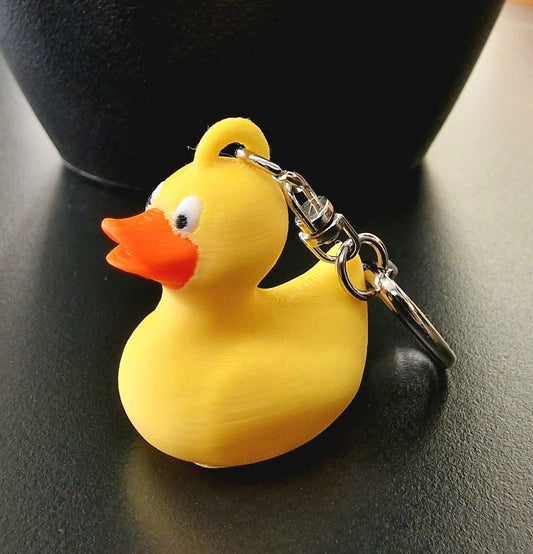 3D Printed Rubber Duck Keyring | Cute Yellow Duck Keychain | Fun Gift for Duck Lovers