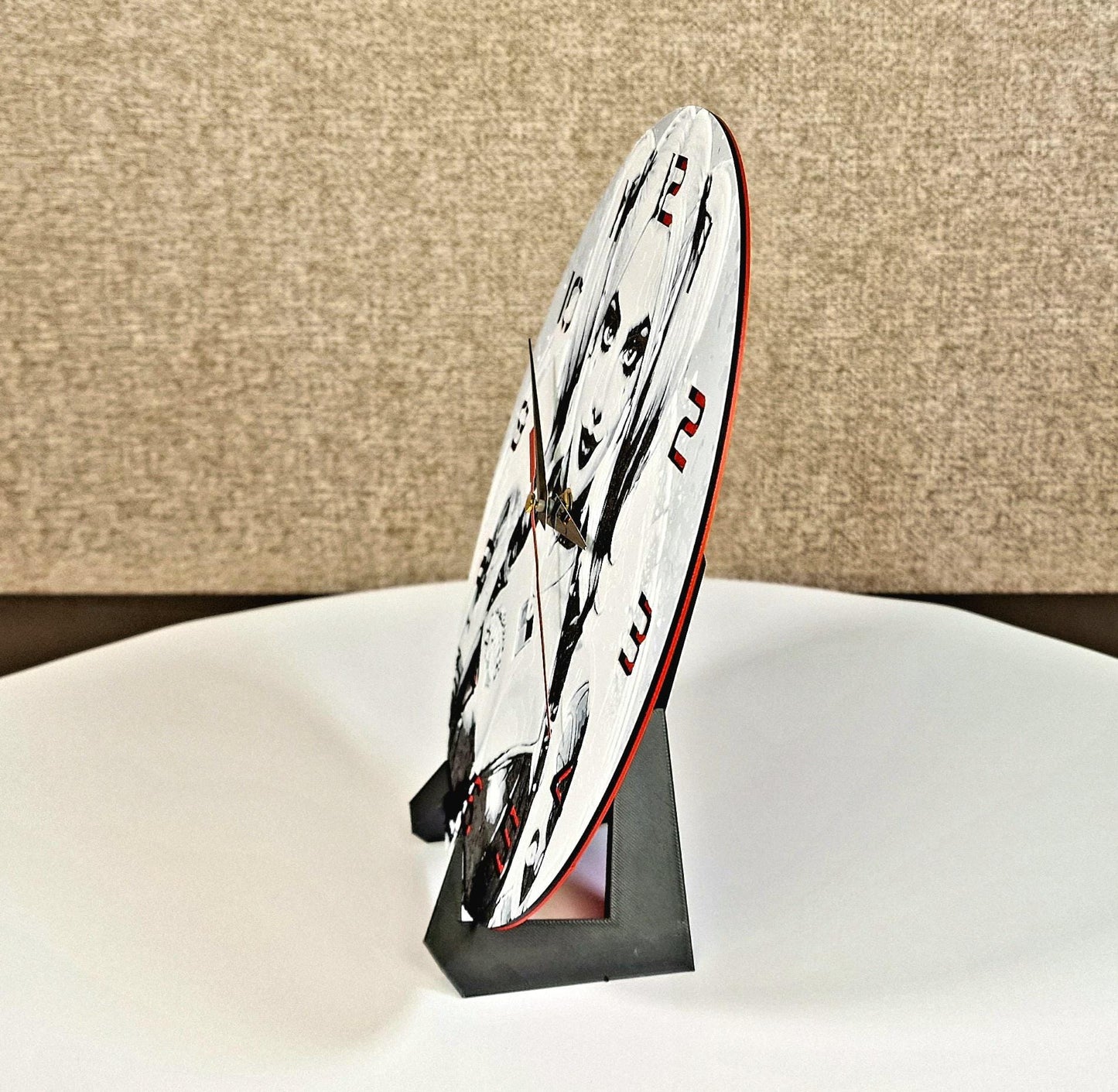 Harley Quinn 3D Printed Wall Clock | Comic Villain Decor | Handmade UK Gift | PLA Material | Silent Quartz Movement