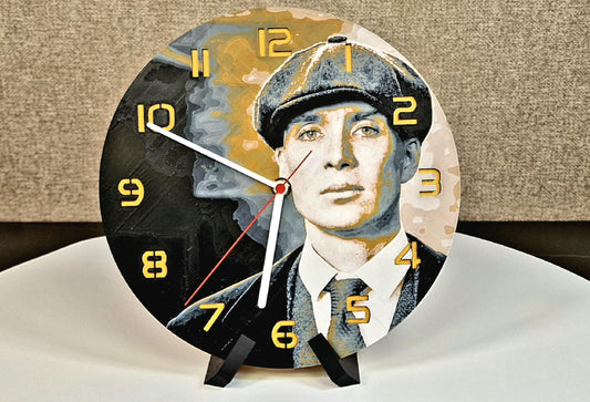 Tommy Shelby Peaky Blinders Wall Clock | 3D Printed Fan Art | Handmade UK Gift | PLA | Silent Quartz Movement