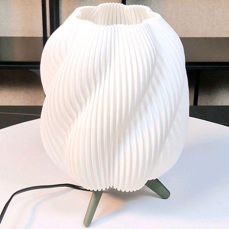 Modern LED Spiral Table Lamp – Dimmable Night Light, Unique 3D Printed Lamp for Desk, Bedroom, or Gifts