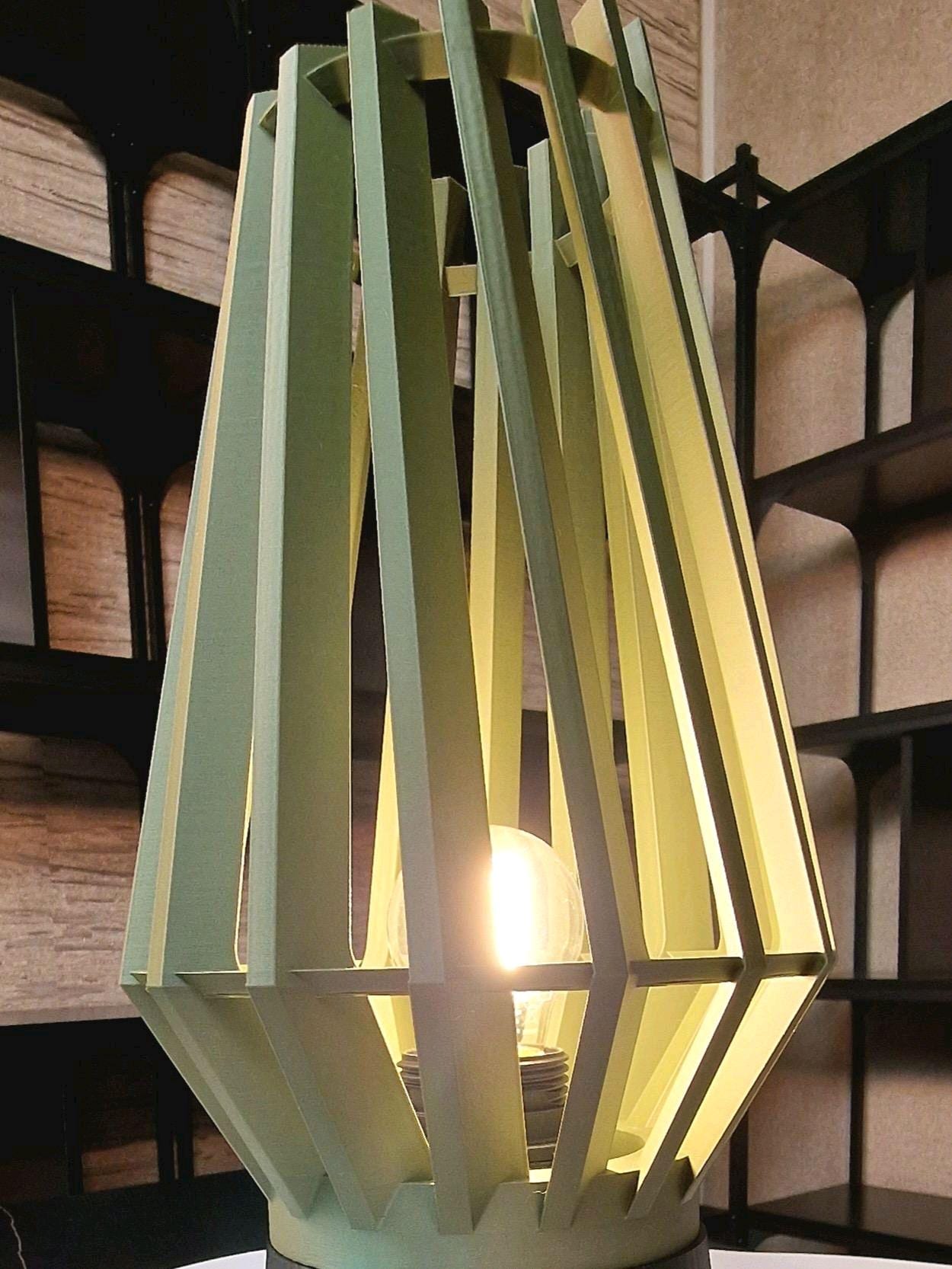 LED Twist Table lamp Olive Green With black base