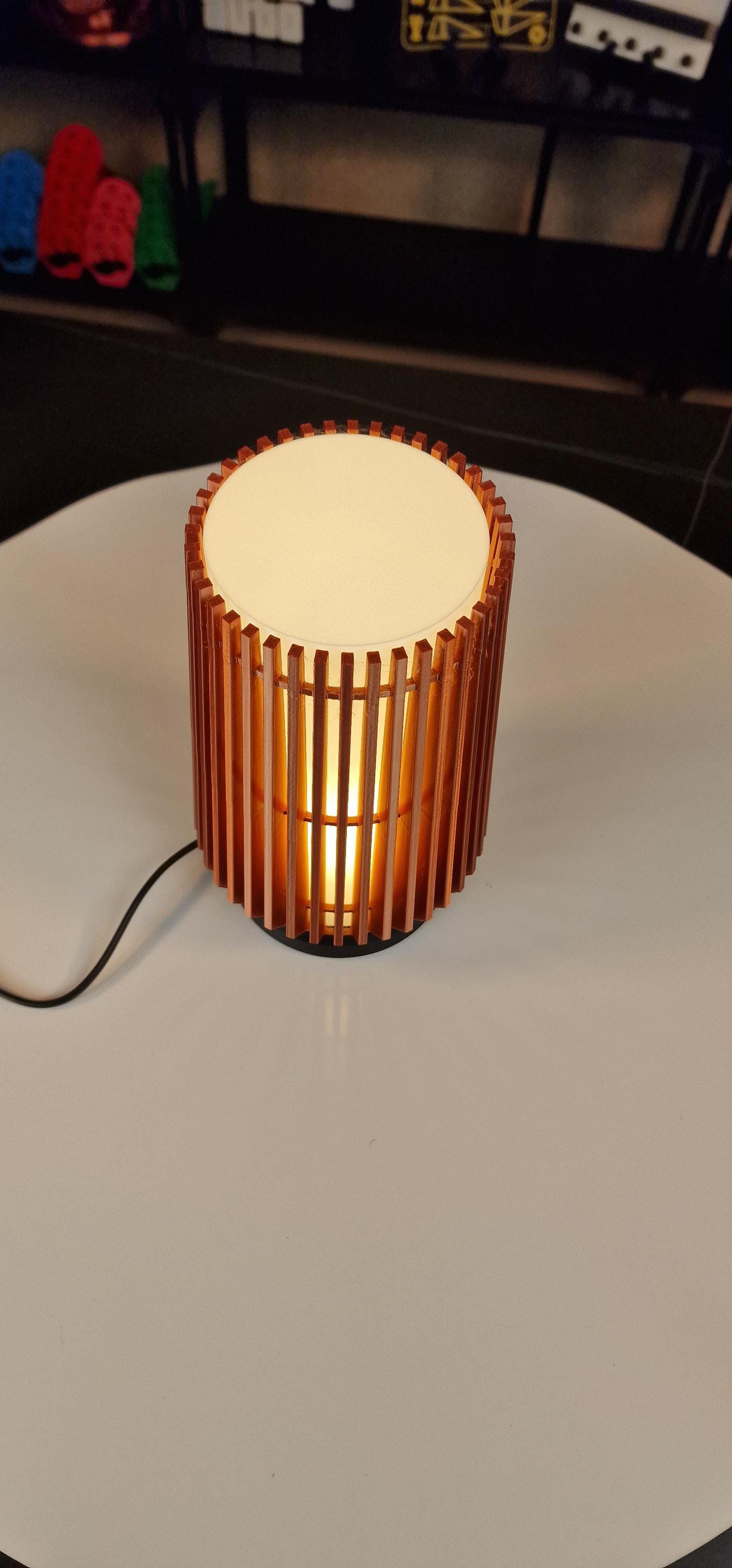 Slatted Bronze/Black LED Dimmable Table Lamp