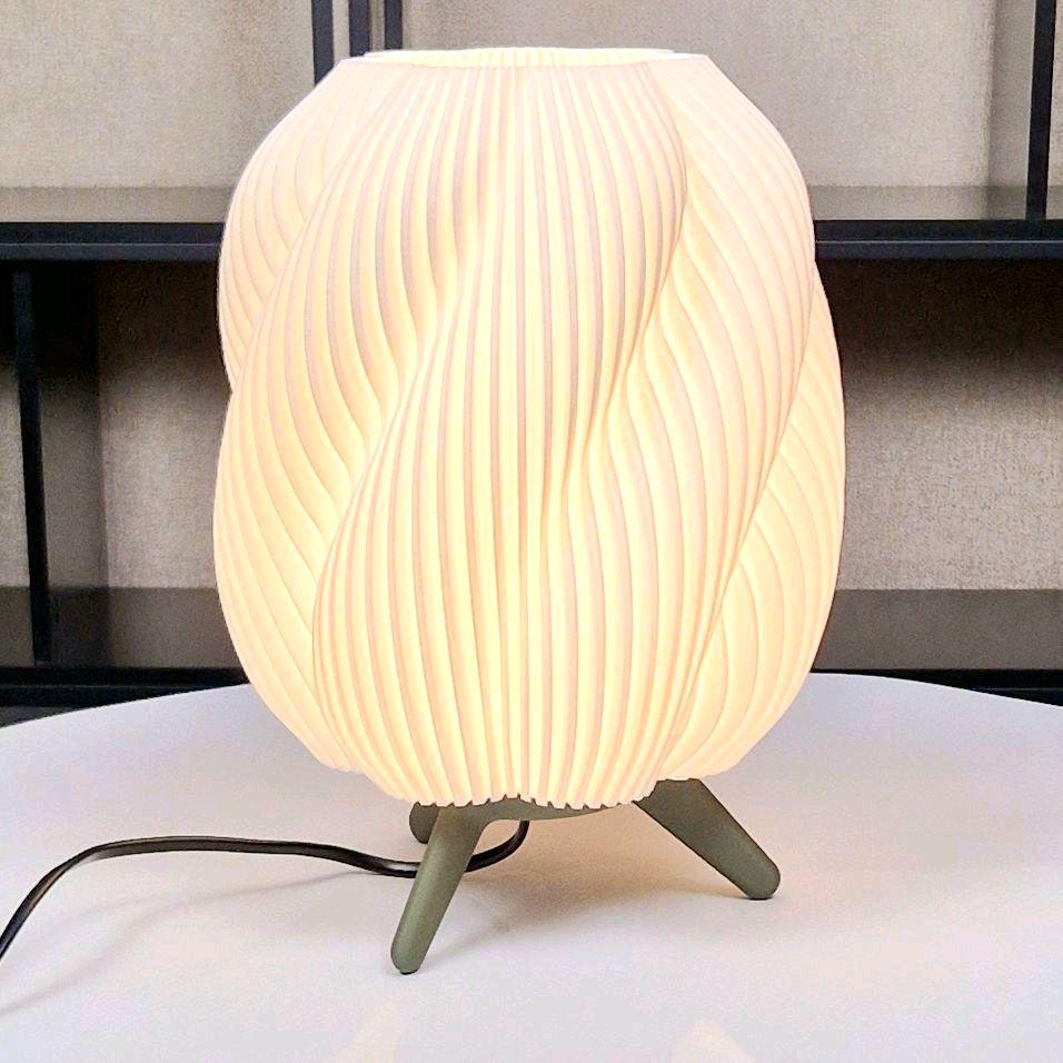 Modern LED Spiral Table Lamp – Dimmable Night Light, Unique 3D Printed Lamp for Desk, Bedroom, or Gifts