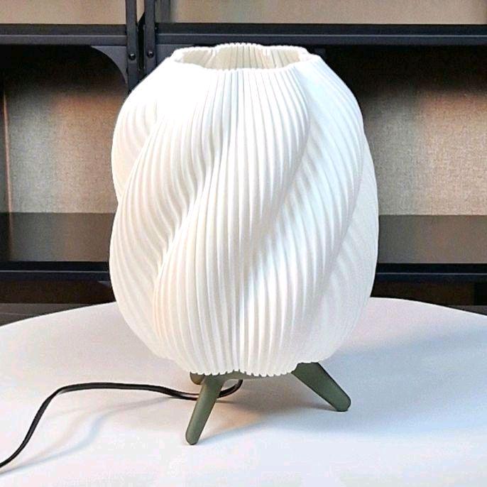 Modern LED Spiral Table Lamp – Dimmable Night Light, Unique 3D Printed Lamp for Desk, Bedroom, or Gifts