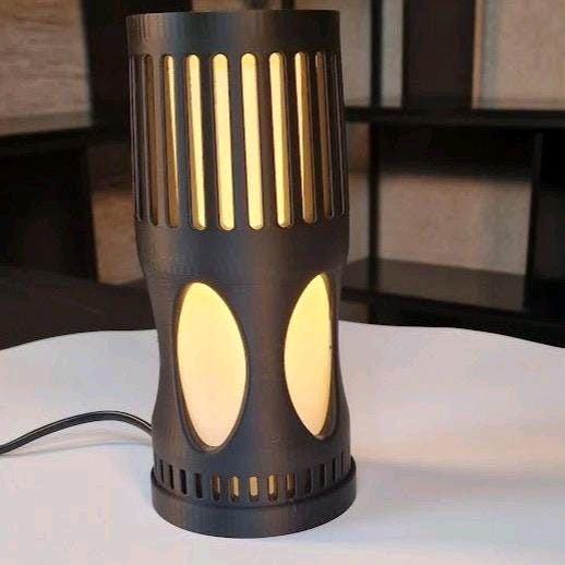 Black and White Bullet Table Lamp with LED Bulb - Perfect for Home Lighting