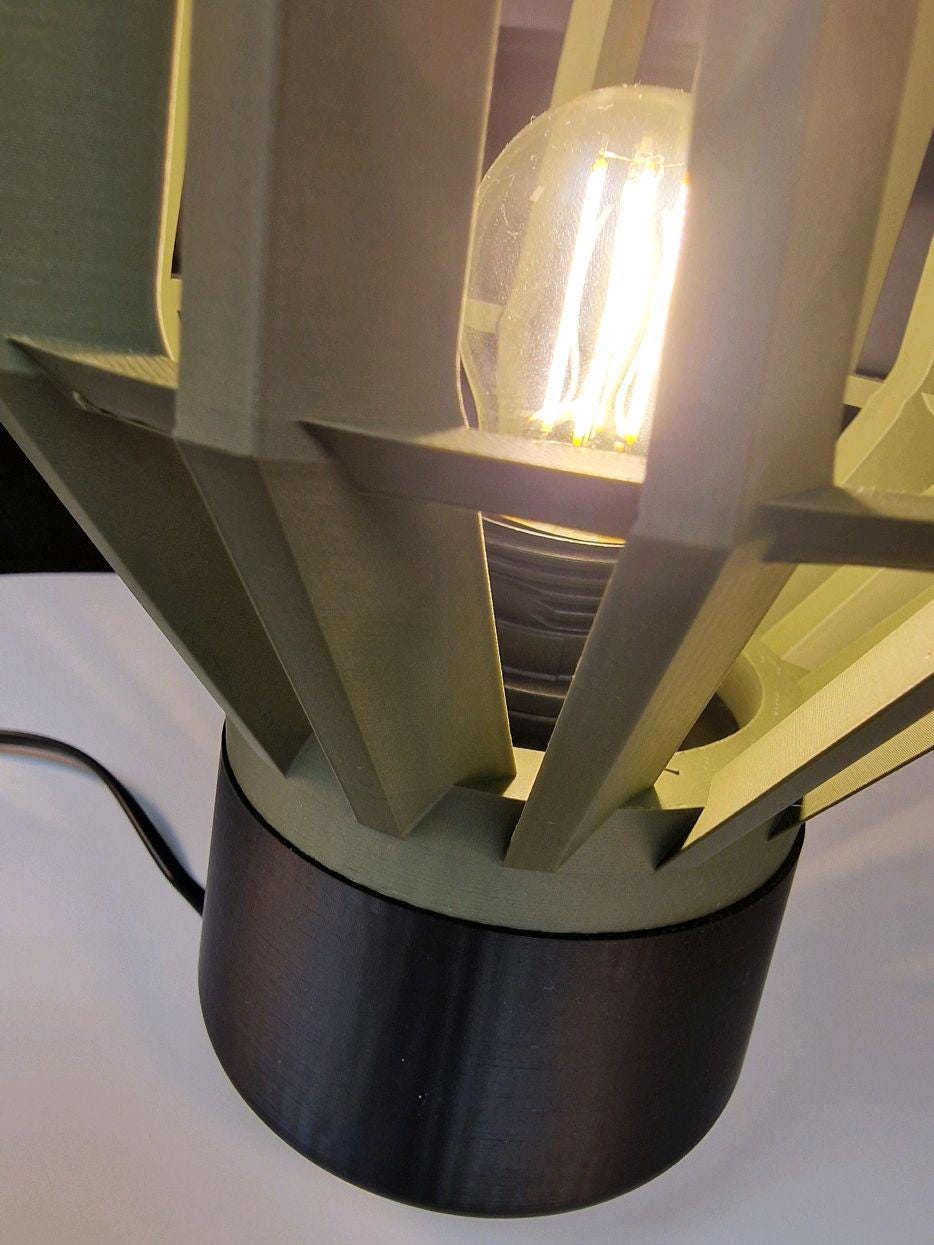 LED Twist Table lamp Olive Green With black base