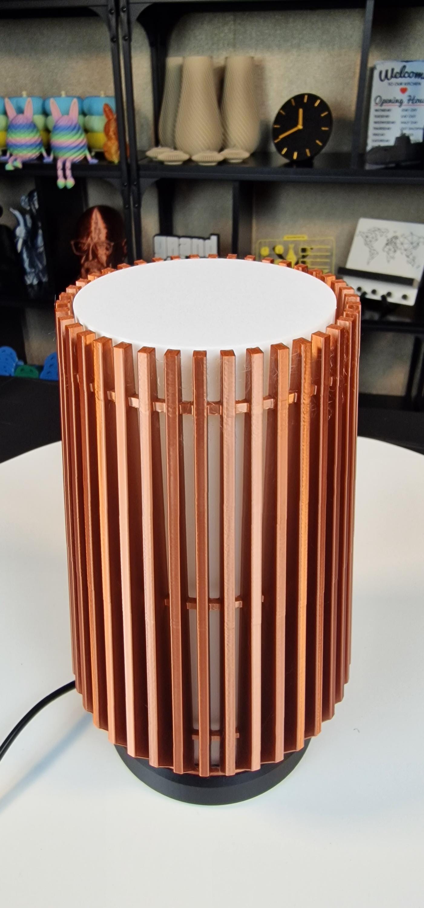 Slatted Bronze/Black LED Dimmable Table Lamp