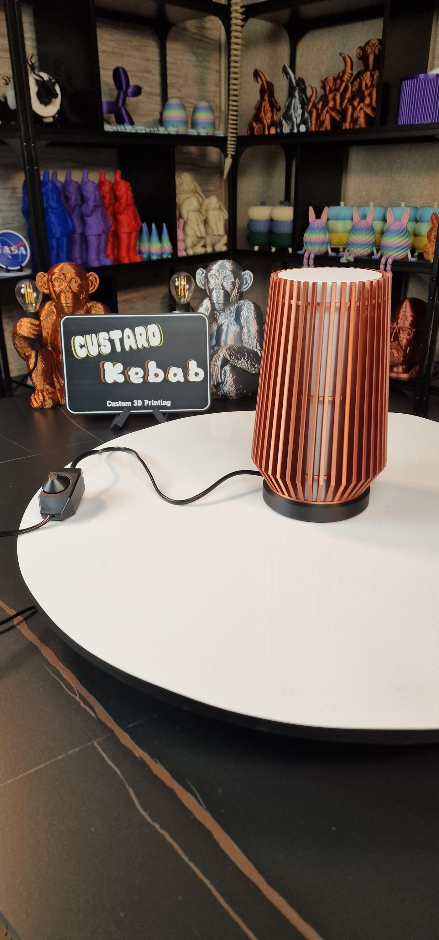 Slatted Bronze/Black LED Dimmable Table Lamp