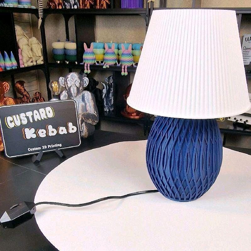 LED Dimmable Dark Blue Luxury Modern Table Lamp