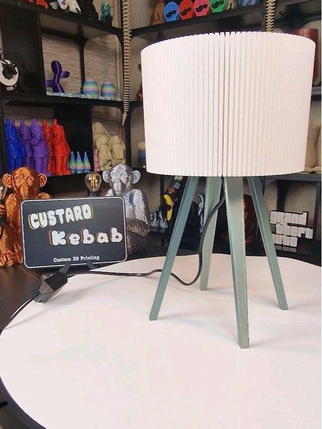 Lamphonia Silk Olive Green base with white shade Table Lamp With Dimmable Bulb For Home Decor