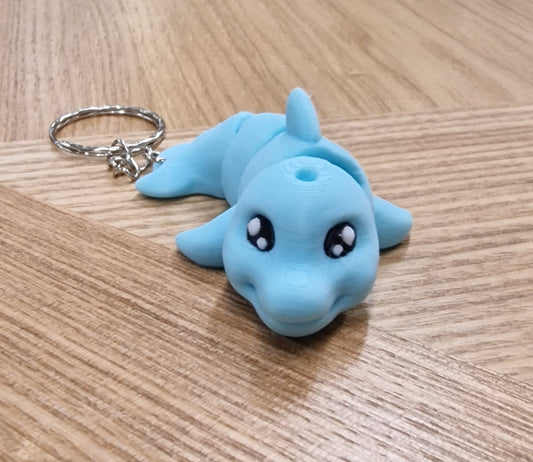 Blue Articulated Dolphin Keyring