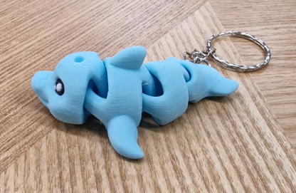 Blue Articulated Dolphin Keyring