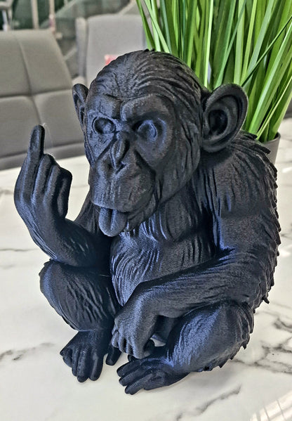 3D Printed Cheeky Naughty Monkey Statue – up yours monkey