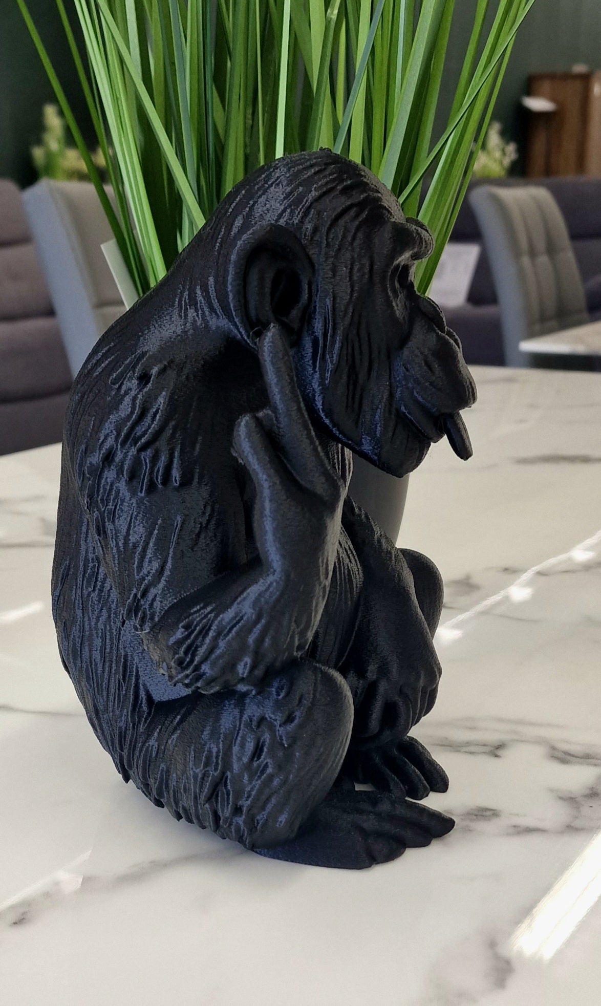 3D Printed Cheeky Naughty Monkey Statue – up yours monkey