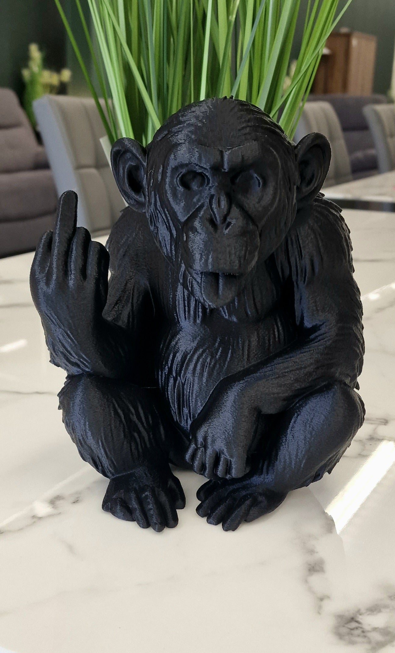 3D Printed Cheeky Naughty Monkey Statue – up yours monkey