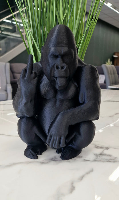 3D Printed Cheeky Naughty Gorilla Statue – Up Yours Gorilla