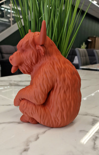Cheeky 3D Printed Naughty Highland Cow Ornament - Home Decor Up Yours Highland Cow Model 2