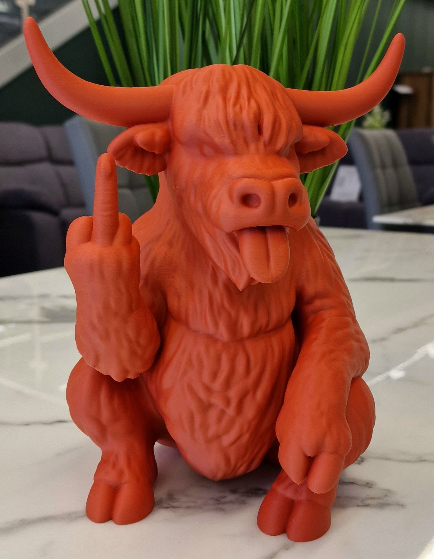 Cheeky 3D Printed Naughty Highland Cow Ornament - Home Decor Up Yours Highland Cow