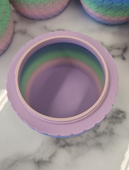 Rainbow Pastel Snake with Scaled Egg Pot – 3D Printed Fidget Toy