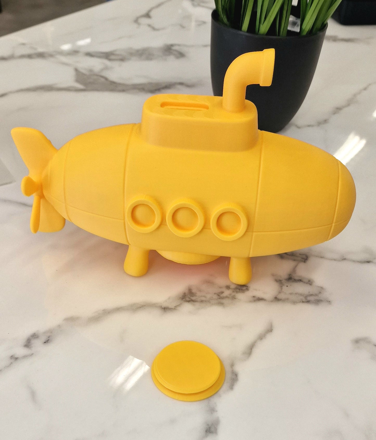 3D Printed Yellow Submarine Money Box – Fun & Quirky PLA Coin Bank