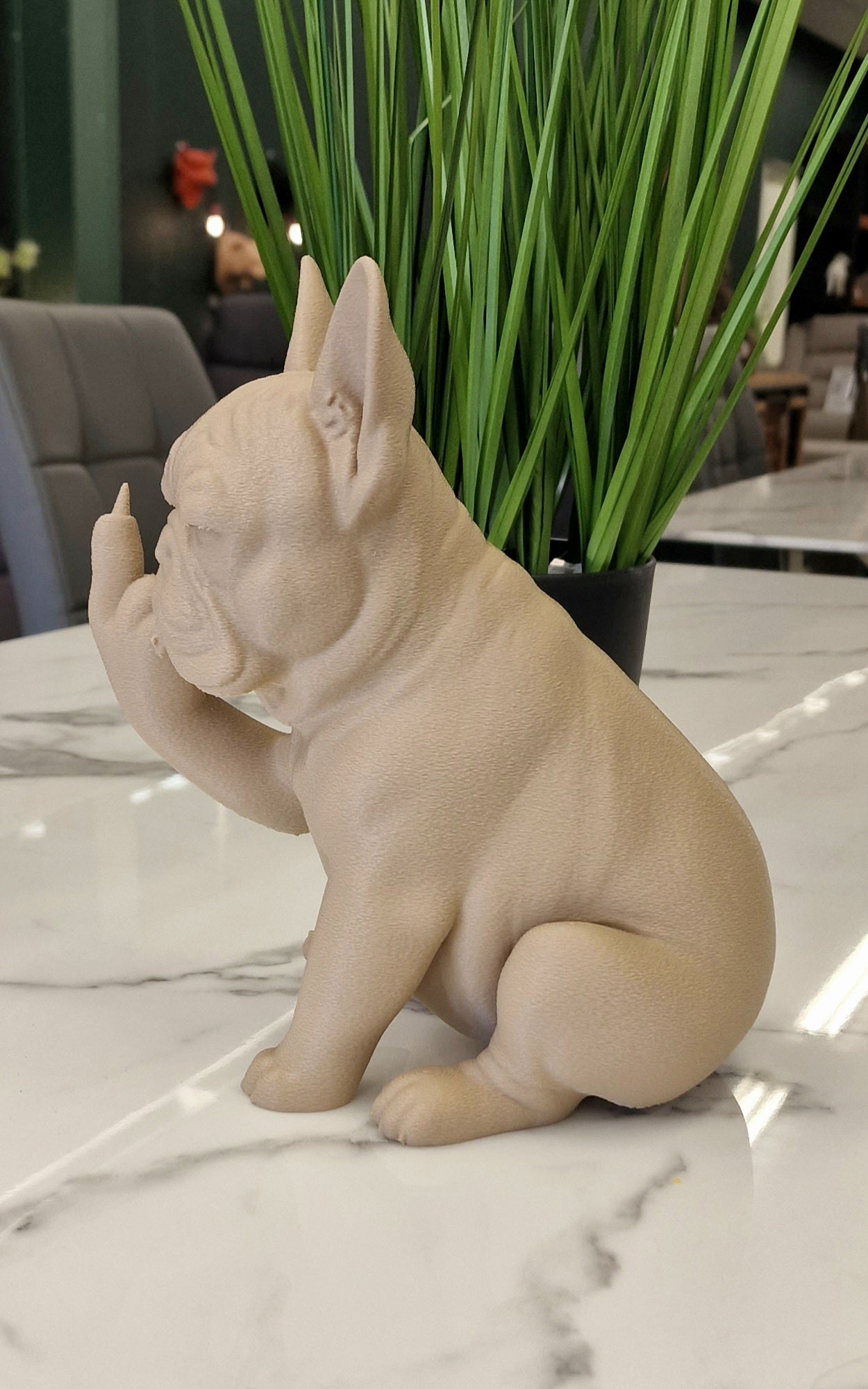 3D Printed Naughty French Bulldog – Cheeky Desk or Shelf Ornament