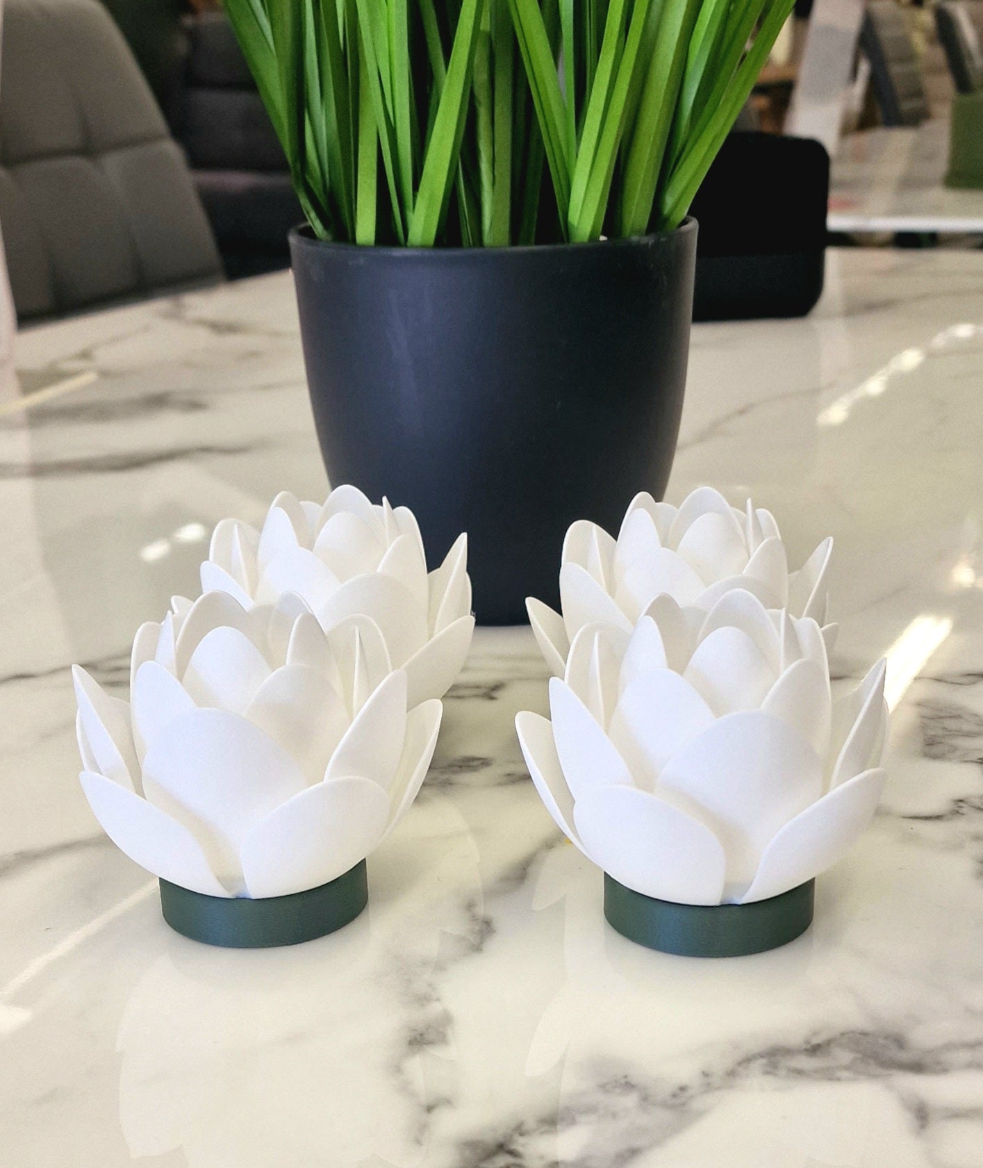 3D Printed Lotus Flower Tea Light Lamp – Elegant Home Decor in PLA