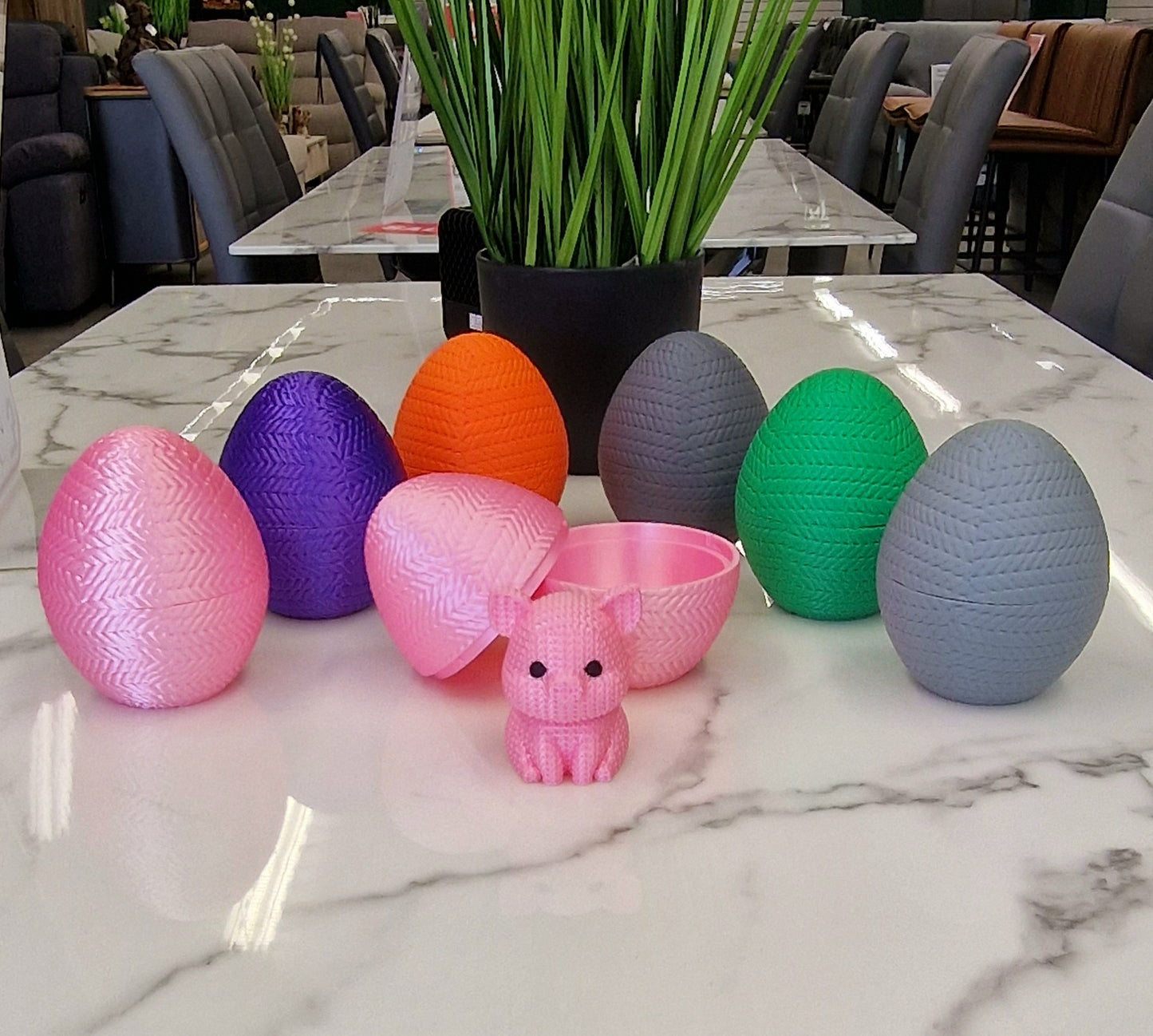 3D Printed Pig - Adorably Knitted-Look Animal Figures in PLA
