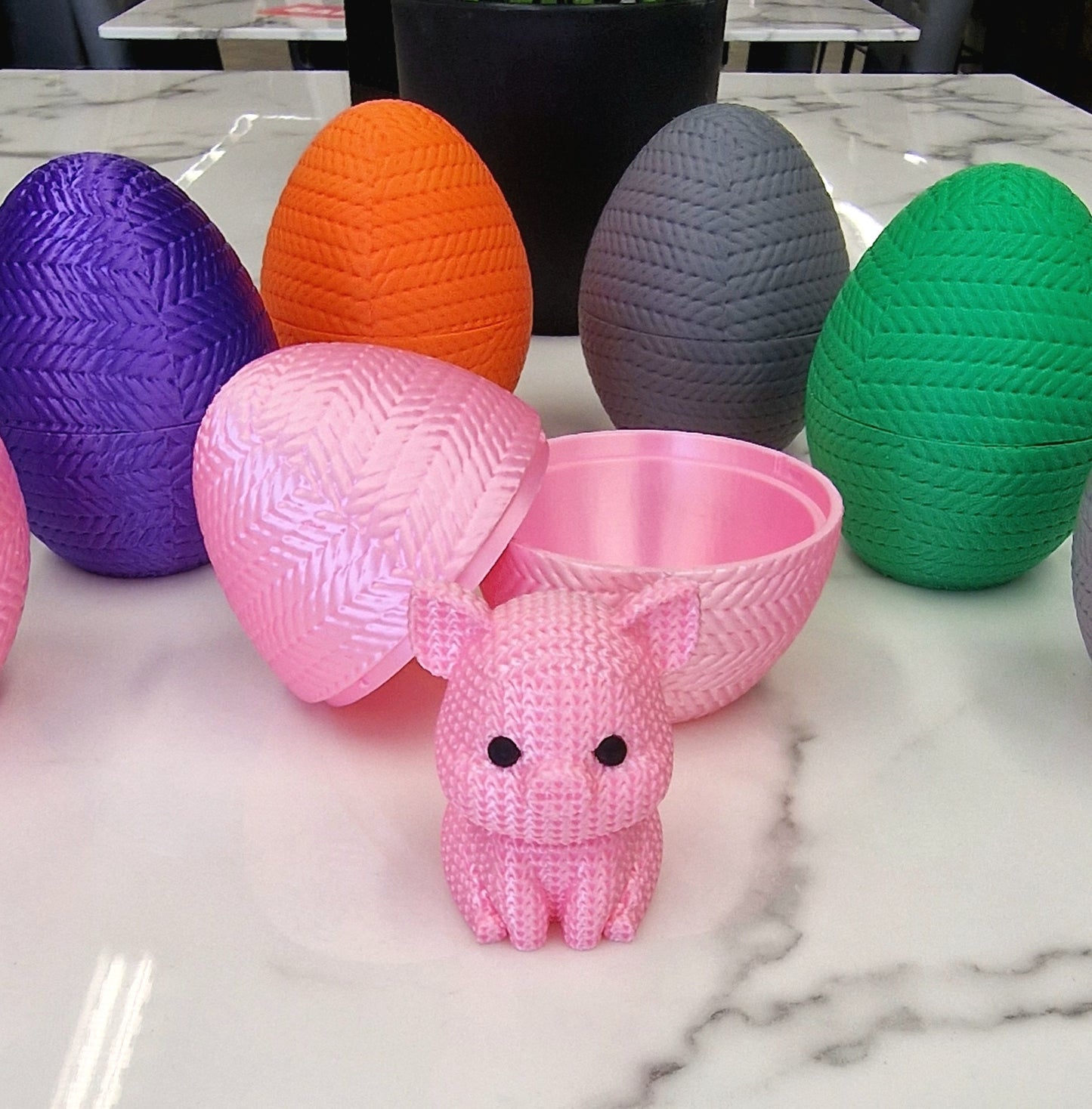 3D Printed Pig - Adorably Knitted-Look Animal Figures in PLA