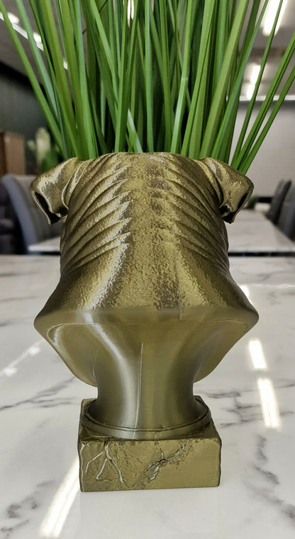 3D Printed British Bulldog Bust – Classic Dog Sculpture for Home or Office Décor