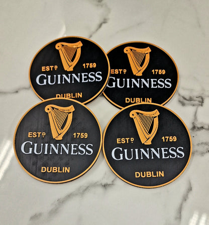 3D Printed Guinness Coasters and Holder – Stylish Beer Mats and Storage for Home Bars & Guinness Fans