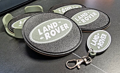 Land Rover Coaster & Keyring Gift Set – 3D Printed Car Accessories